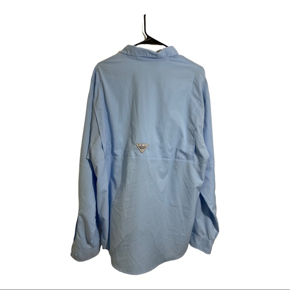 Columbia PFG mens light blue shirt. No size tag measurements pit 24” length - Picture 5 of 11